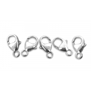 Sterling Silver 925 OVAL TRIGGER CLASP 13.1mm  (w/ fixed closed ring) PACK OF 5  