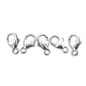 Sterling Silver 925 OVAL TRIGGER CLASP 11.4mm  (w/ fixed closed ring) PACK OF 5 