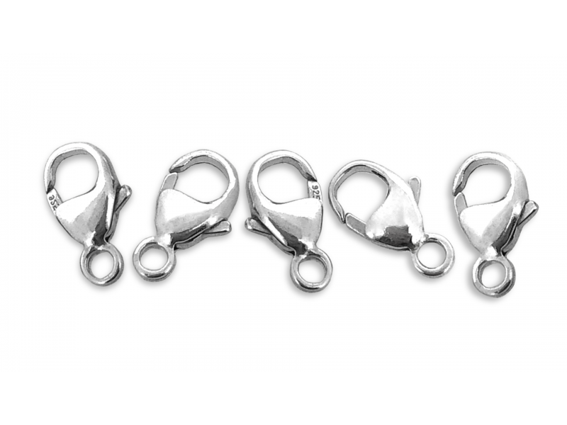Sterling Silver 925 OVAL TRIGGER CLASP 11.4mm  (w/ fixed closed ring) PACK OF 5 