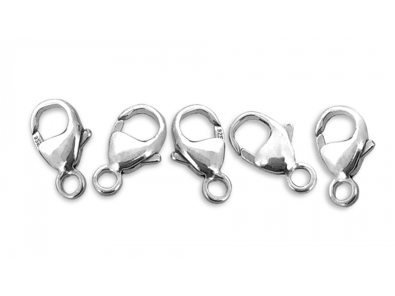 Sterling Silver 925 OVAL TRIGGER CLASP 13.1mm  (w/ fixed closed ring) PACK OF 5  