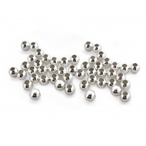 PACK OF, SILVER 925 2-HOLE BEAD 2.0mm, 0.9mm HOLE