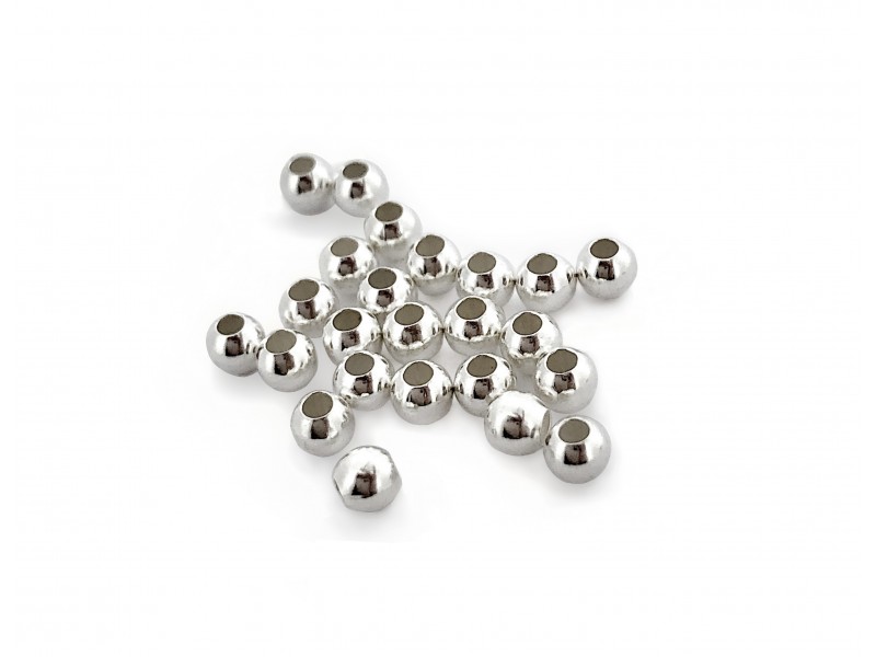 PACK OF, SILVER 925 2-HOLE BEAD (4.0 mm, 1.5 mm HOLE)