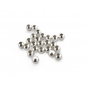PACK OF, SILVER 925 2-HOLE BEAD 7.0mm, 1.8mm HOLE