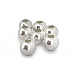 PACK OF, SILVER 925 2-HOLE BEAD 8.0mm, 3.0mm HOLE