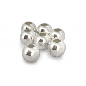 PACK OF, SILVER 925 2-HOLE BEAD 8.0mm, 3.0mm HOLE