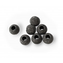 Pack of Black Rhodium Plated Laser Cut Round Bead - 5mm