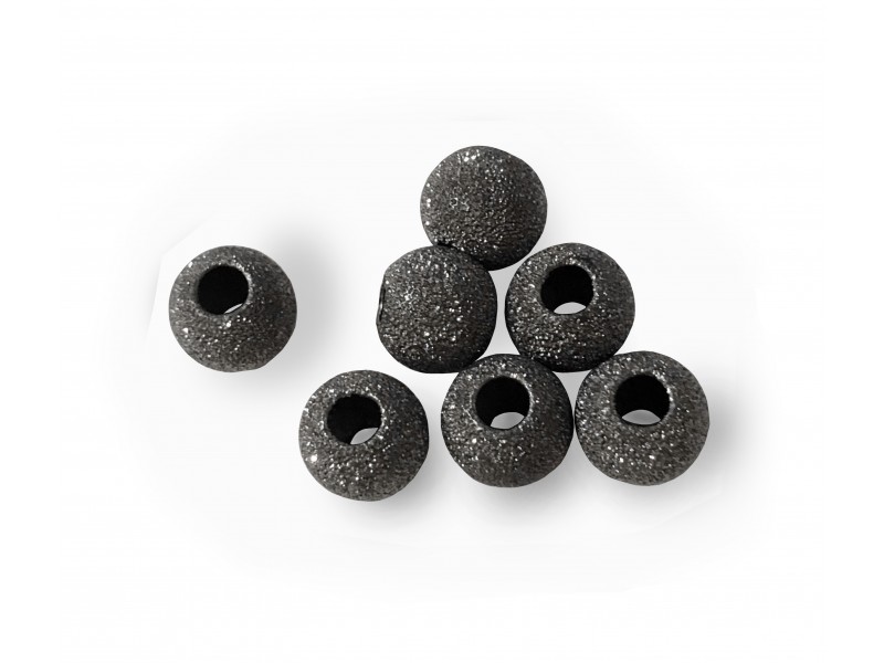 Pack of Black Rhodium Plated Laser Cut Round Bead - 5mm