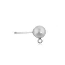 Sterling Silver 925 Stud with Ball and Ring - 3mm 
