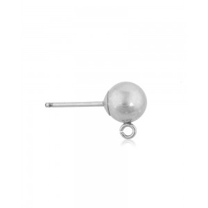 Sterling Silver 925 Ball Stud with Ring - 4mm