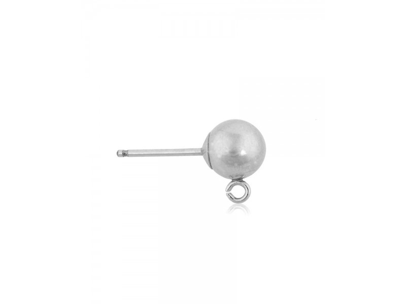 Sterling Silver 925 Stud with Ball and Ring - 5mm