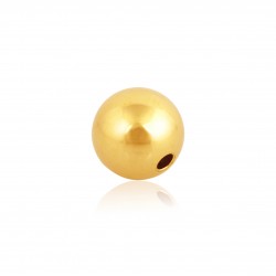 9K Yellow Gold 2 hole Round Bead 6mm