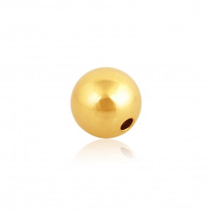 9K Yellow Gold 2 hole Round Bead 6mm