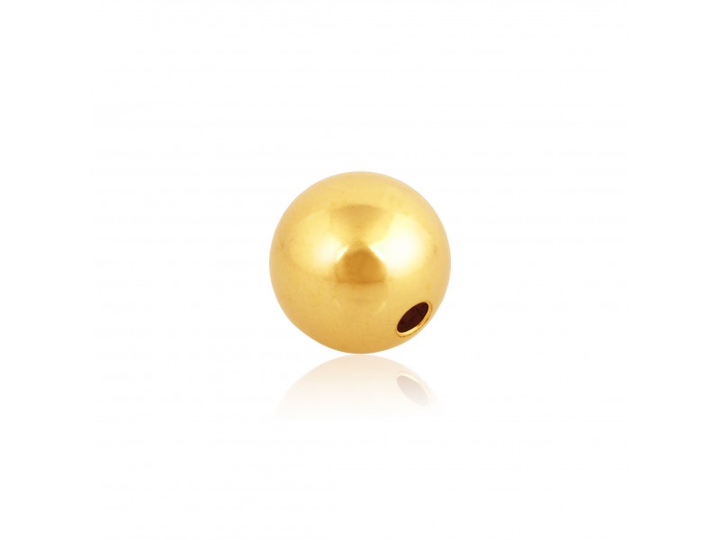 18K Yellow Gold Round 2-holes Bead 3.0mm