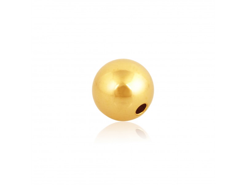 9K Yellow Gold 2 hole Round Bead 6mm