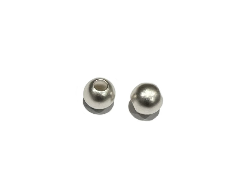 S925 6mm ROUND MATT BEAD (2mm HOLE)