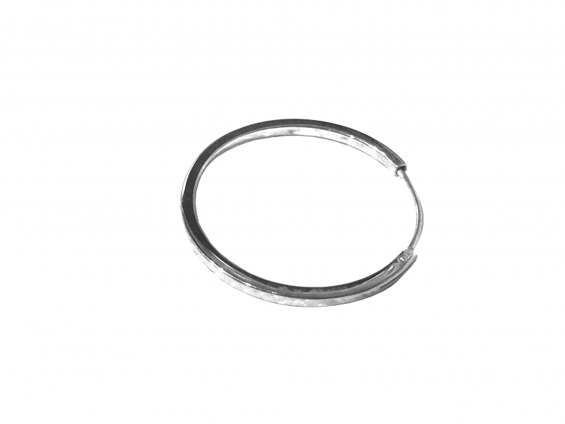 Sterling Silver 925 Flat Hoop Earring - 50mm