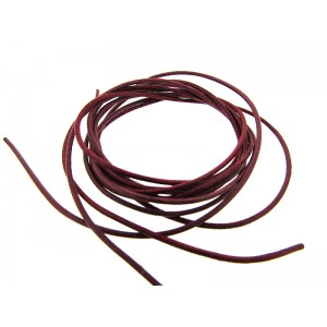 Pre-cut Leather Thong 1.6mm, maroon color  2.0mm x 100cm