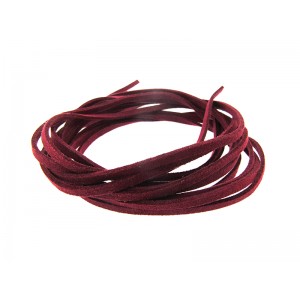 Pre-cut Suede Leather Thong, maroon color 3mm x 90cm