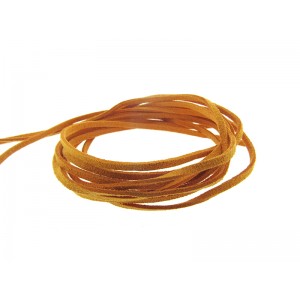 Pre-cut Suede Leather Thong, orange color 3mm x 90cm