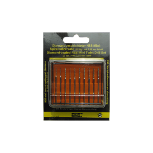 Diamond coated HSS Mini Twist Drill Set, 10pcs