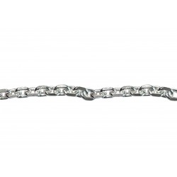 Sterling Silver 925 Diamond Cut Cable Chain, 3.6mm x 4.4mm (66)