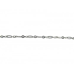 Sterling Silver 925 Flat Oval Figaro Chain, 2.1 mm (46)