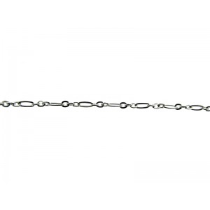 Sterling Silver 925 Flat Oval Figaro Chain, 2.1 mm (46)