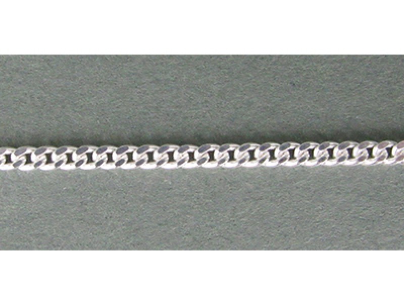 Sterling Silver 925 Flat Chunky Curb Chain 2.4mm, 1.2mm thickness (53)