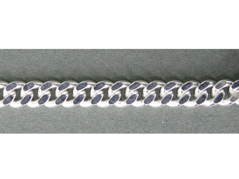 Sterling Silver 925 Flat Chunky Curb Chain 4.00mm, 1.6mm thickness, (55)