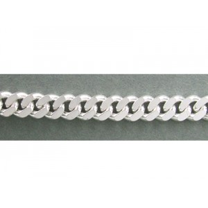 Sterling Silver 925 Flat Chunky Curb Chain 5.2mm, 1.6mm thickness (58)