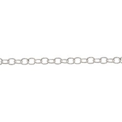 S925 PATTERNED OVAL TRACE CHAIN, 4.4x2.8mm  (63)