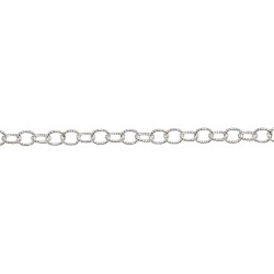 Sterling Silver 925 Patterned Oval Trace Chain, 4.4mm x 2.8mm (63)