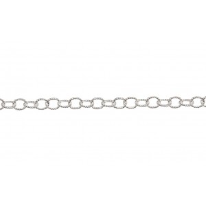 S925 PATTERNED OVAL TRACE CHAIN, 4.4x2.8mm  (63)