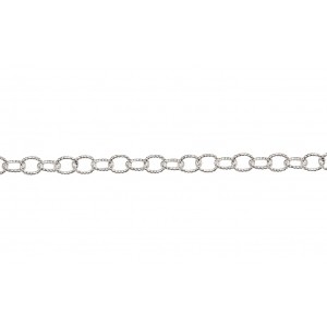 Sterling Silver 925 Patterned Oval Trace Chain, 4.4mm x 2.8mm (63)