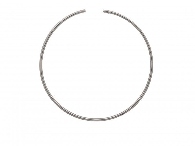Sterling Silver Flexible, Thin, Hollow Torque Choker (Necklet) 16''