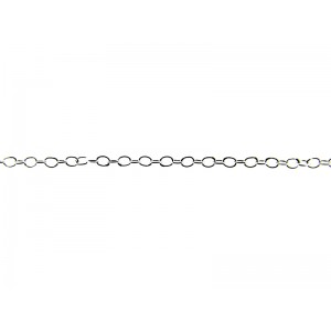 Sterling Silver 925 Super Light Cable Chain - 1.3mm x 1.8mm (59)