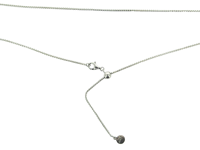 Ready Made Sterling Silver 925 Adjustable Box Chain with Slider Beads - 1.2mm / Max 22"