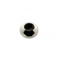 Sterling Silver 925 Donut Slider Bead 6mm, hole 2mm