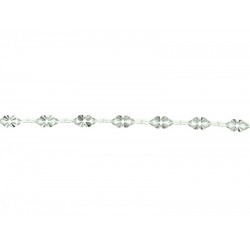 Sterling Silver 925 Fancy Crinkled "Clover" Link Chain - 3.4mm (70)