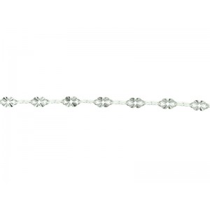 Sterling Silver 925 Fancy Crinkled "Clover" Link Chain - 3.4mm (70)