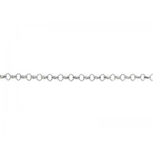 Sterling Silver 925 Square Link Rolo Chain - 2.3 mm (58)