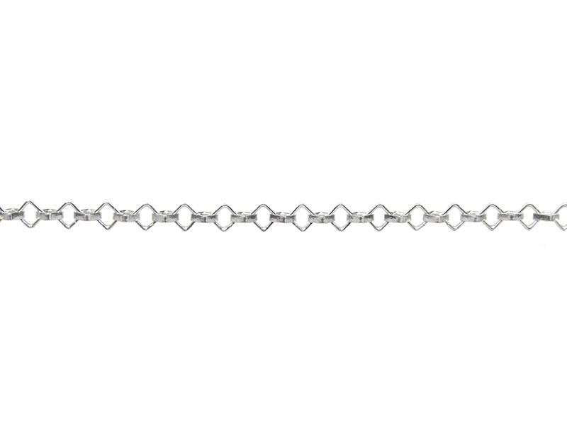 Sterling Silver 925 Square Link Rolo Chain - 2.3 mm (58)