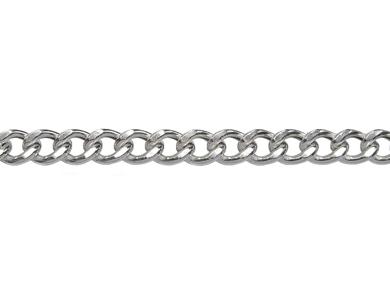 Sterling Silver 925 *HOLLOW* Chunky Flat Curb Chain - 9.4mm x 7.1mm (81)