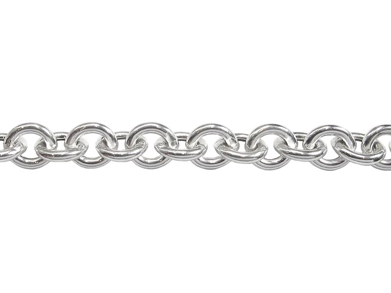  S925 Round Hollow Trace Chain 9.5x8.6mm 