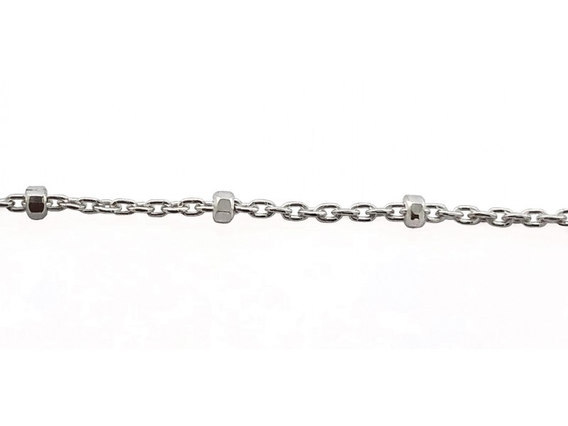 Sterling Silver 925 Satellite Trace Chain with Diamond Cut Beads (47)