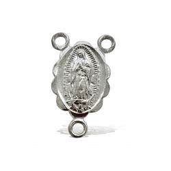 S925 OUR LADY MARY OVAL COIN CHARM WITH THREE RINGS