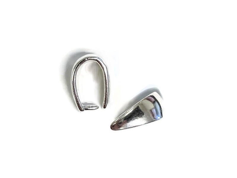 Sterling Silver 925 Medium Pinch Bail - 9.5mm x 5.75mm 