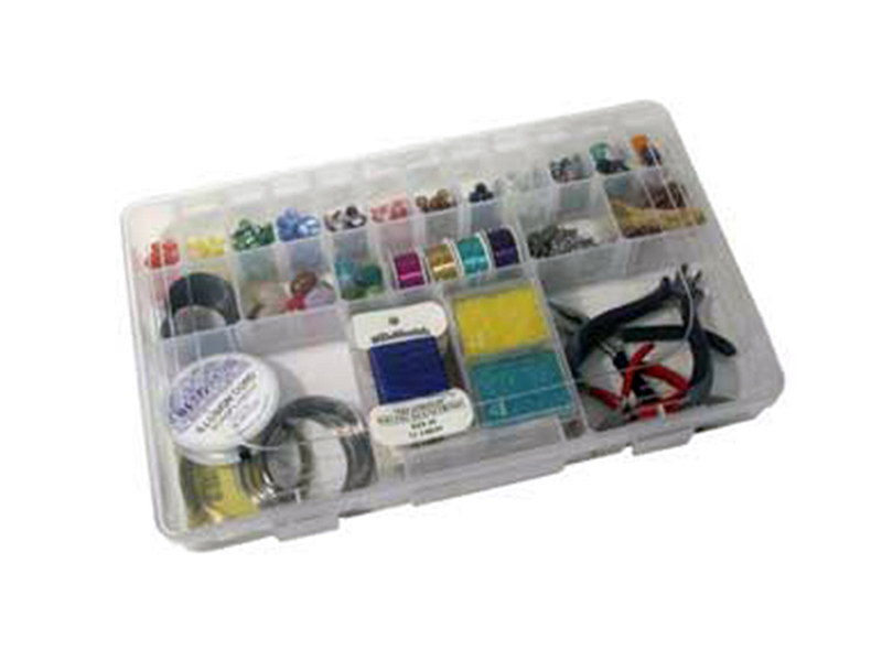 Plastic organiser box 14'' x 9'' x 1 - 7/8''