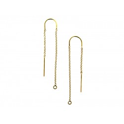 Gold Filled Threading Earring Cable Chain with centre U