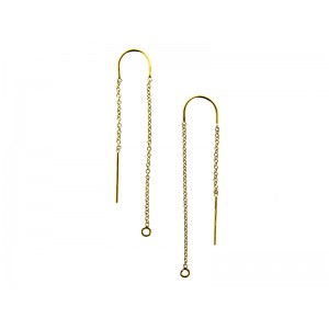 Gold Filled Threading Earring Cable Chain with centre U